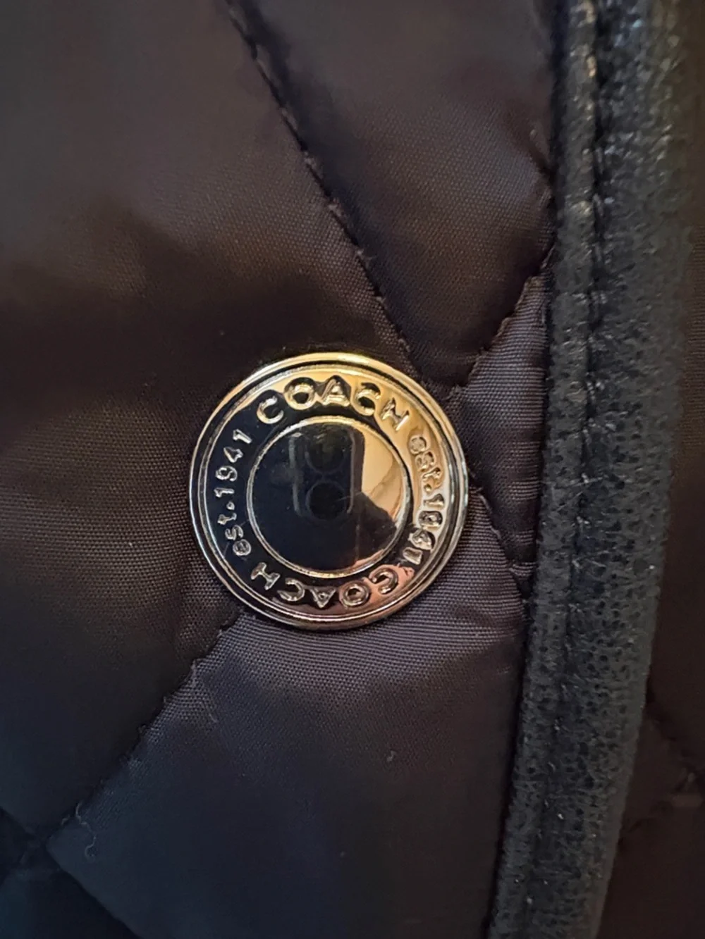 Coach Women's Black Quilted Button-Front Barn Jacket - Picture 3 of 7